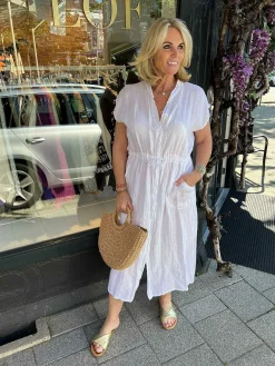 Online Jess Linnen Dress White Jurken