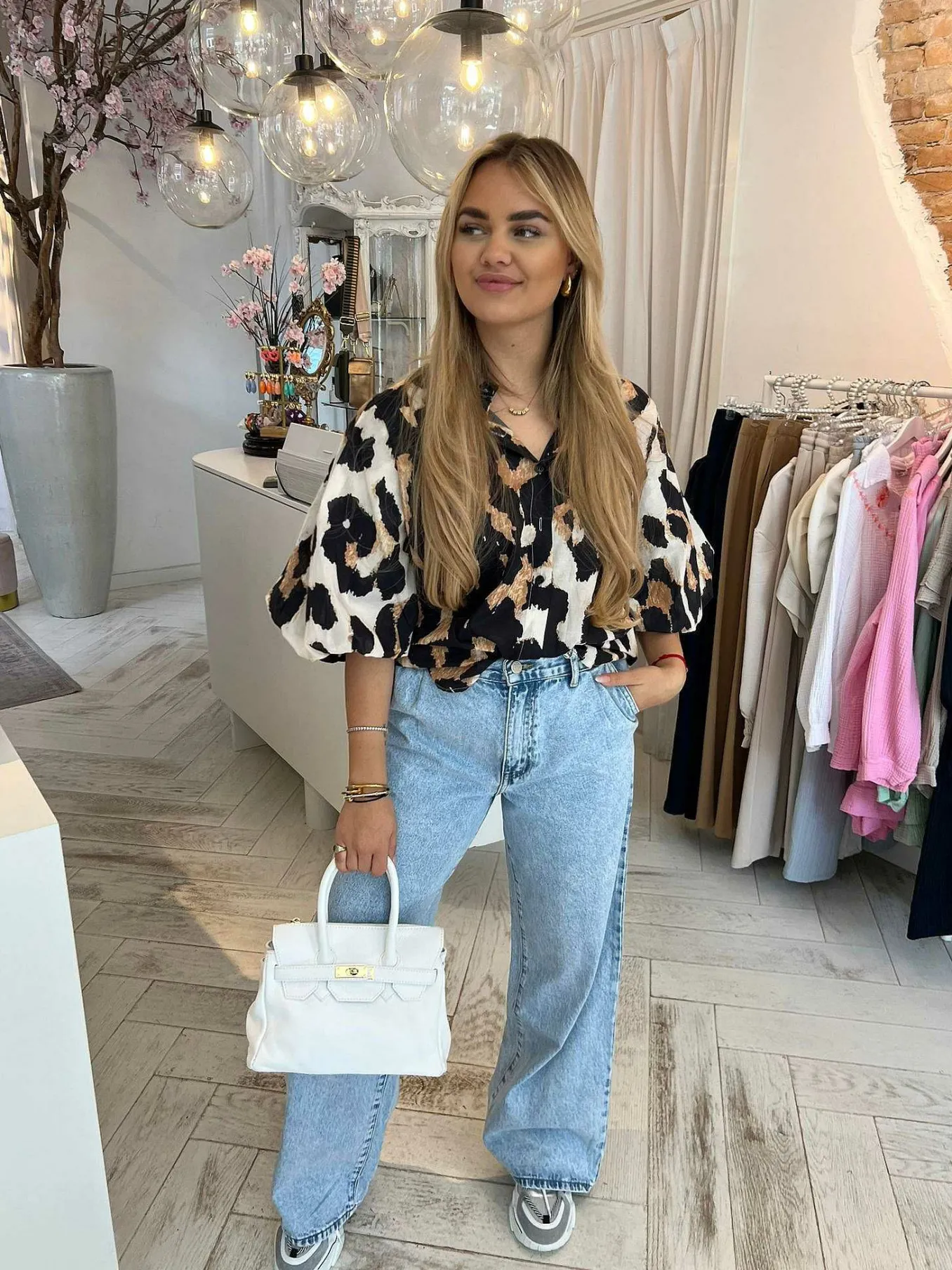 Hot Jolie Leo Short Sleeve Blouse Tops & Blousjes