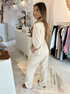 Best Sale Jolie Linen Bow Set Beige Sets