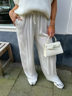 Cheap Julie Silky Pants Off White Broeken