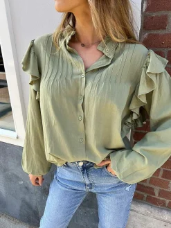 Best Sale June Blouse Pistache Tops & Blousjes