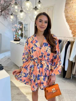 Clearance June Dip Dye Dress Orange Jurken