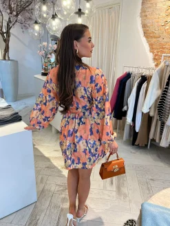 Clearance June Dip Dye Dress Orange Jurken