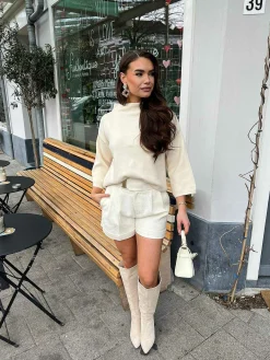 New Katy Short Sleeve Sweater Off White Truien