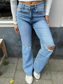 Online Kayley Ripped Knee Jeans Blue Broeken