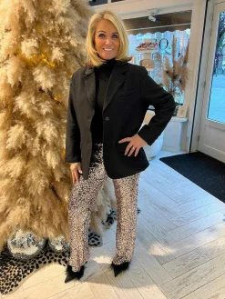 Shop Kelly Sequin Pants Rose Gold Broeken