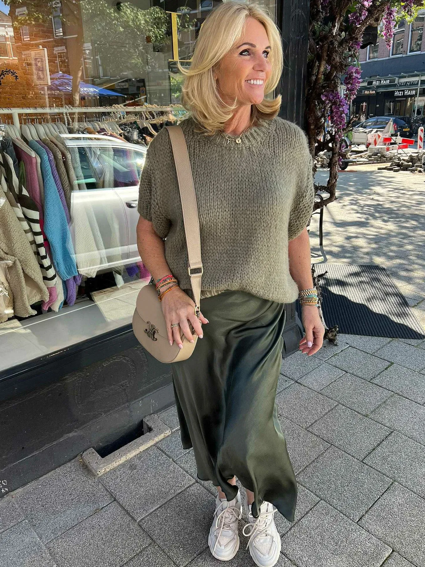 New Kiki Sweater Short Sleeve Army Truien