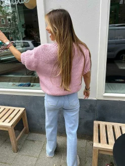 Fashion Kiki Sweater Short Sleeve Baby Pink Truien