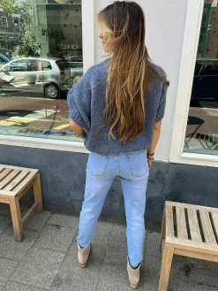 Flash Sale Kiki Sweater Short Sleeve Denim Blue Truien