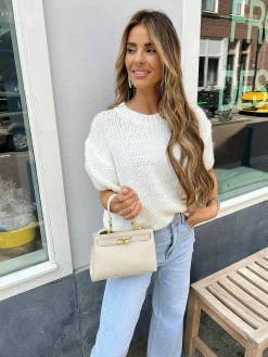 Fashion Kiki Sweater Short Sleeve Off White Truien