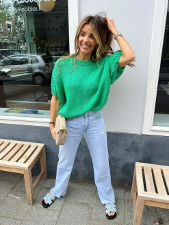 Best Kiki Sweater Short Sleeve Emerald Green Truien