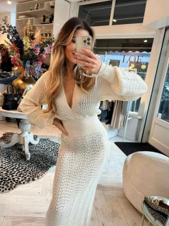 New Layla Maxi Dress Beige Jurken