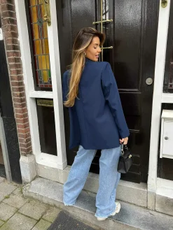 Discount Lima Oversized Blazer Navy Blazers