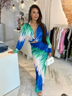 Flash Sale Lina 2 Delig Set Blue & Green Sets