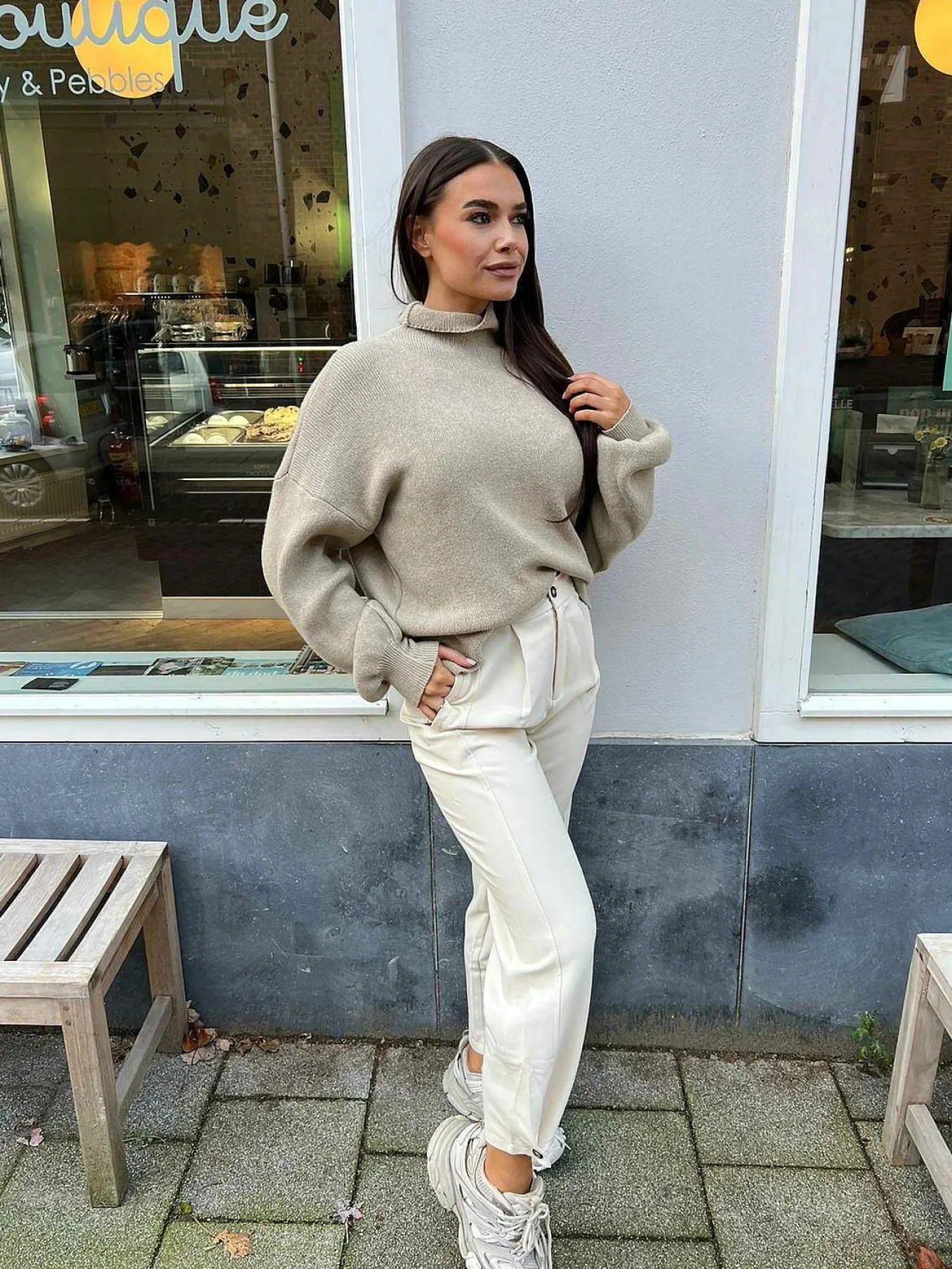 Clearance Liv Pantalon Beige Broeken