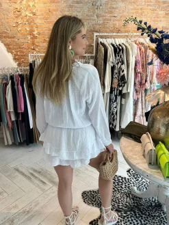 Fashion Livia Bow Mousseline Jumpsuit Off White Jumpsuits