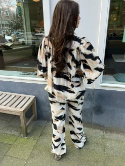 Sale Livy Pattern Blouse Beige Tops & Blousjes