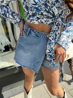 Discount Lizzie Denim Skort Blue Shorts