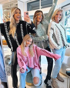 Sale Lola Braid Sweater Sage Green Truien