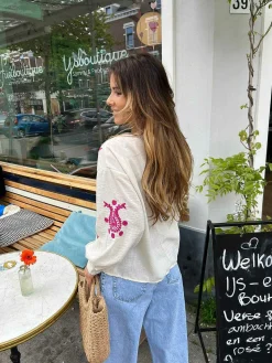 Best Sale Lola Broderie Blouse Pink Tops & Blousjes