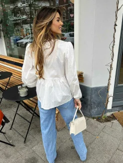 Outlet Lua-May Bow Blouse White Tops & Blousjes