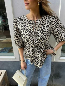 Discount Luna Leo Bow Top Tops & Blousjes