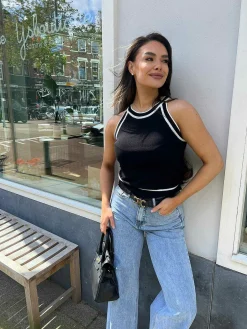 Shop Mara Halter Top Black Tops & Blousjes