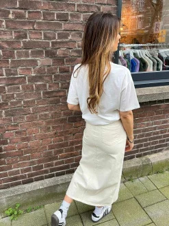 Discount Maxi Denim Skirt Light Beige Rokken