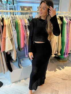 Cheap Maya Crochet Set Black Sets