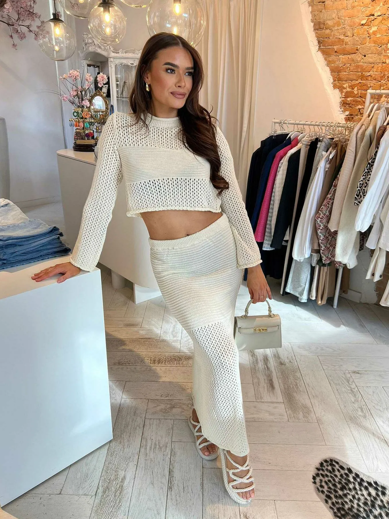 Fashion Maya Crochet Set Light Beige Sets