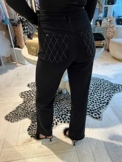 Store Mila Strass Jeans Black Broeken
