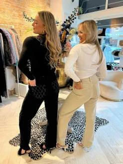 Store Mila Strass Jeans Black Broeken