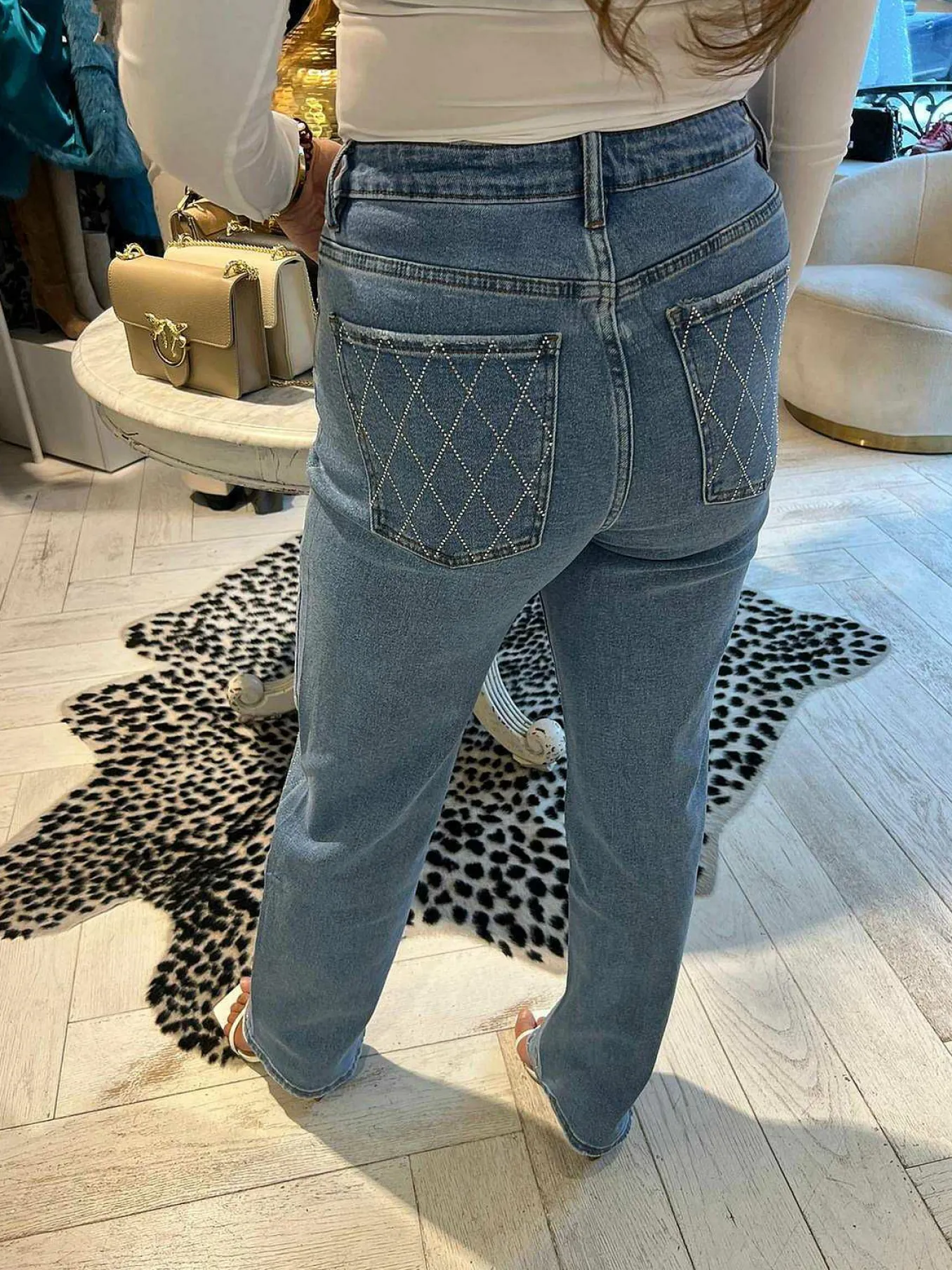 Online Mila Strass Jeans Blue Broeken