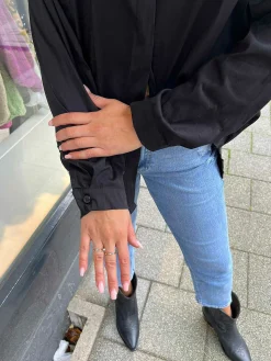 Best Sale Millie Basic Blouse Black Tops & Blousjes