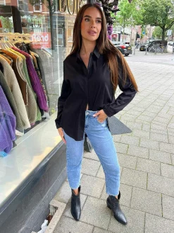 Best Sale Millie Basic Blouse Black Tops & Blousjes