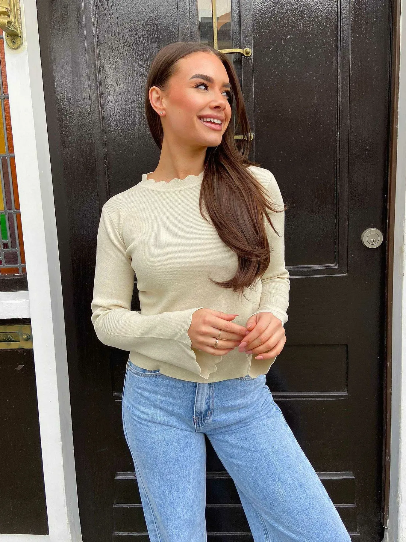 Clearance Millie Top Beige Tops & Blousjes