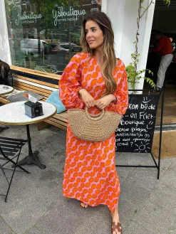 Outlet Milou Pattern Maxi Dress Beige Jurken