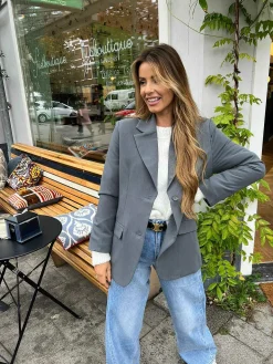 New Molly Oversized Blazer Dark Grey Blazers