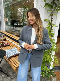 New Molly Oversized Blazer Dark Grey Blazers