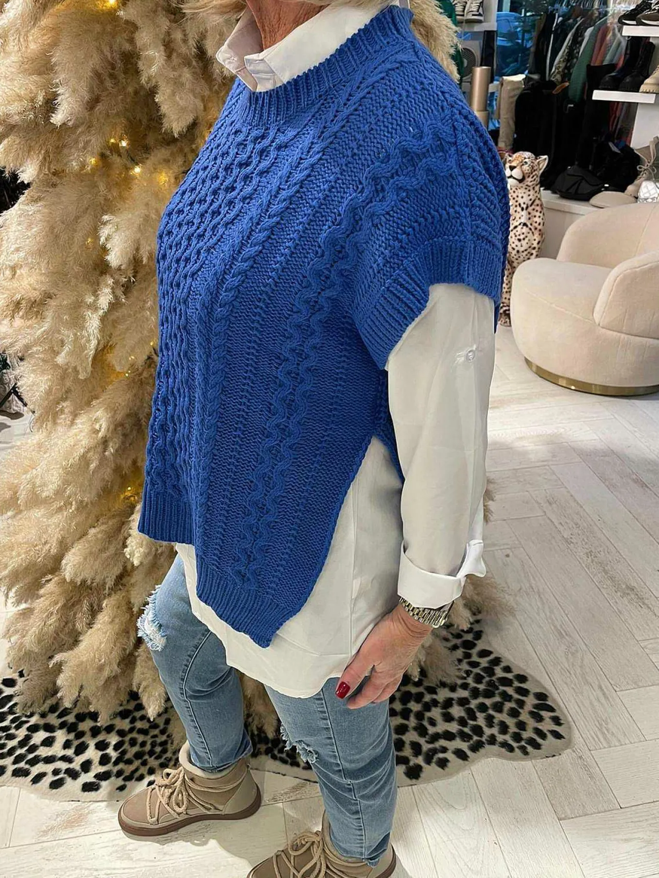 Store Nila Spencer Set Kobalt Truien