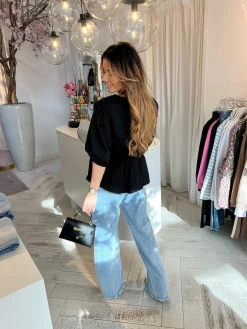 Outlet Nine Bow Blouse Black Tops & Blousjes