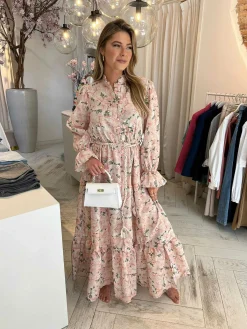 Online Noa Flower Maxi Dress Pink Jurken