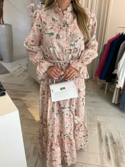 Online Noa Flower Maxi Dress Pink Jurken
