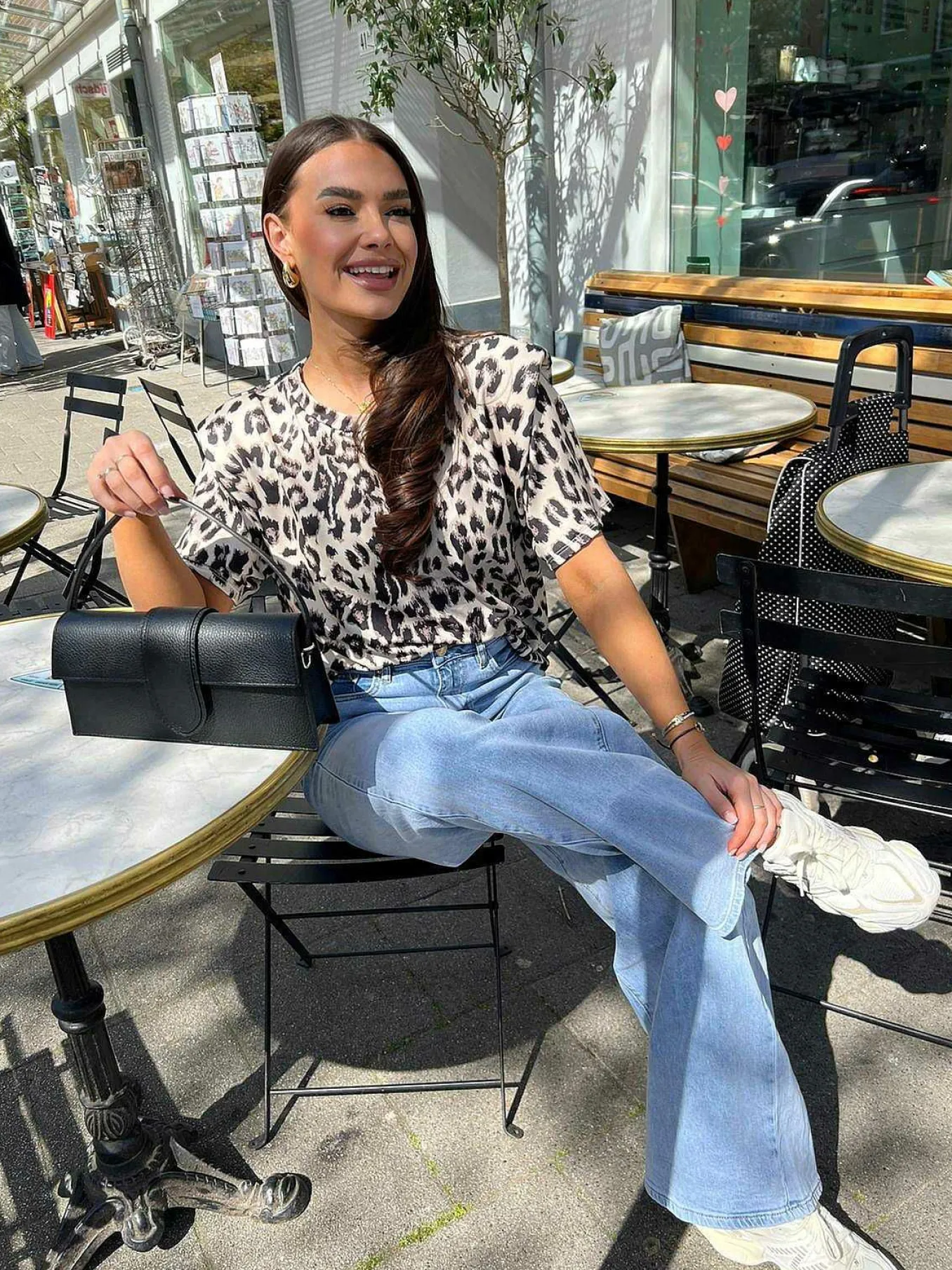 Flash Sale Nona Basic Cap Tee Leo Tops & Blousjes