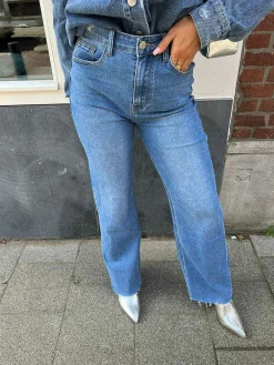 Online Nora Extra Long Jeans Denim Blue Broeken