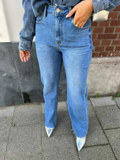 Online Nora Extra Long Jeans Denim Blue Broeken