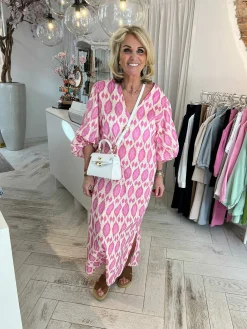 Flash Sale Nora Pattern Dress Pink Jurken