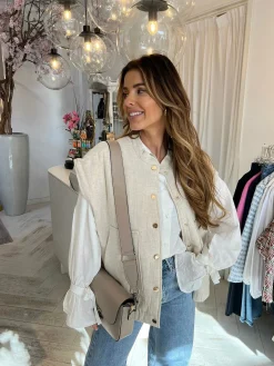 Discount Nore Linen Gilet Beige Gilets