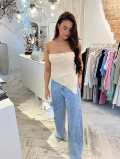 Cheap Nova Stapless Top Beige Tops & Blousjes