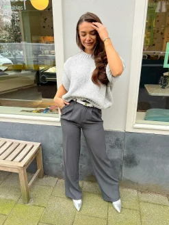 Hot Paige Pantalon Dark Grey Broeken